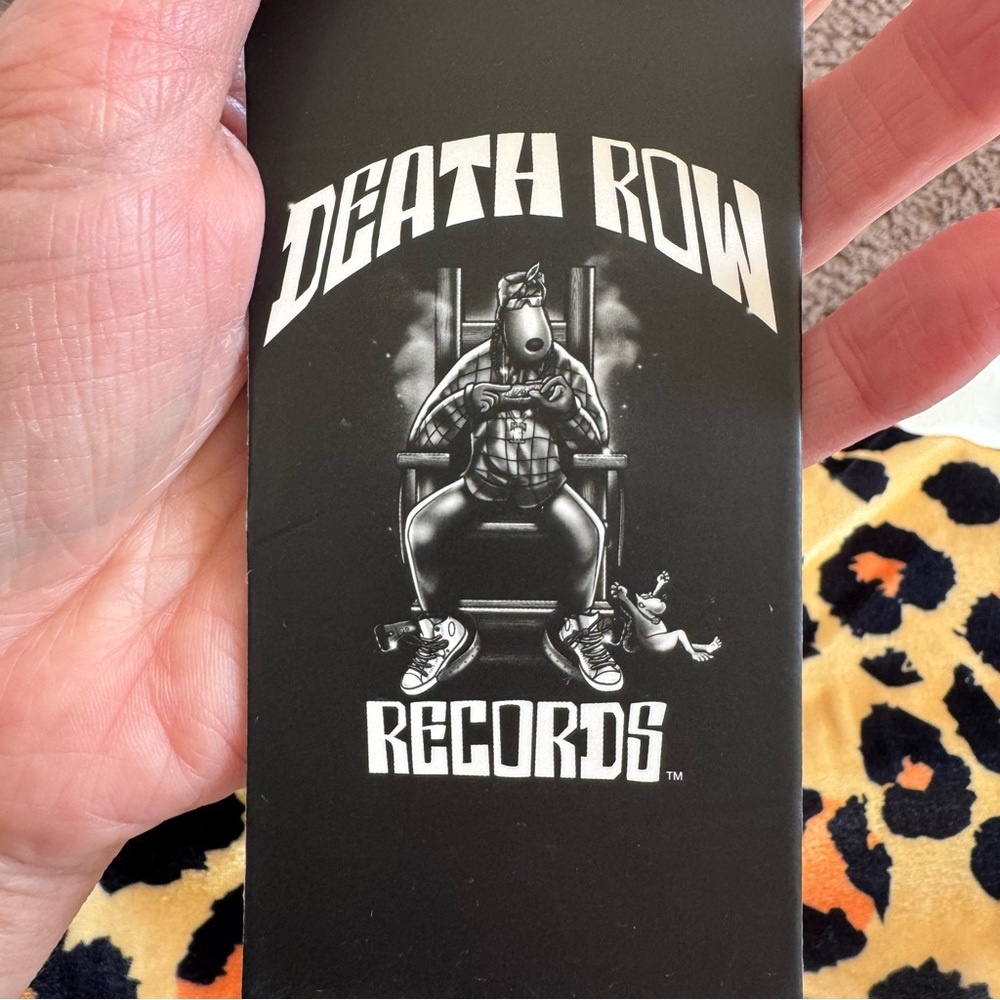 Death Row Records Cropped Leopard Velour Crewneck Sweatshirt Dr Bombay M NEW - Picture 8 of 12